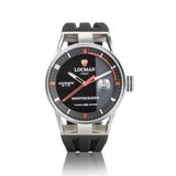 Locman D511A01S-00BKFRDSK Heren Polshorloge Automatisch Zwart Siliconen Band Zilverkleurige Titanium Kast Saffierglas 44mm Waterdicht tot 10 ATM