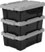 IRIS Powerbox Opbergbox - 12,5L - Kunststof - Zwart/Grijs - Set van 3