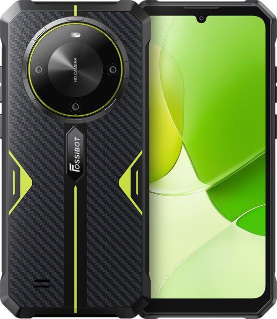 FOSSiBOT F105 Rugged smartphone, 12 GB RAM, 64 GB opslag, Groen