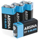 Absina 9V batterij (blok) Alkaline 580 mAh 9 V 4 stuk(s)