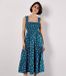 Apricot Midi-jurk met smockwerk en orchideeënprint