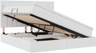 vidaXL Opbergbed met LED en opslag, Zuiver Wit, 160 x 200 cm, Kunstleer