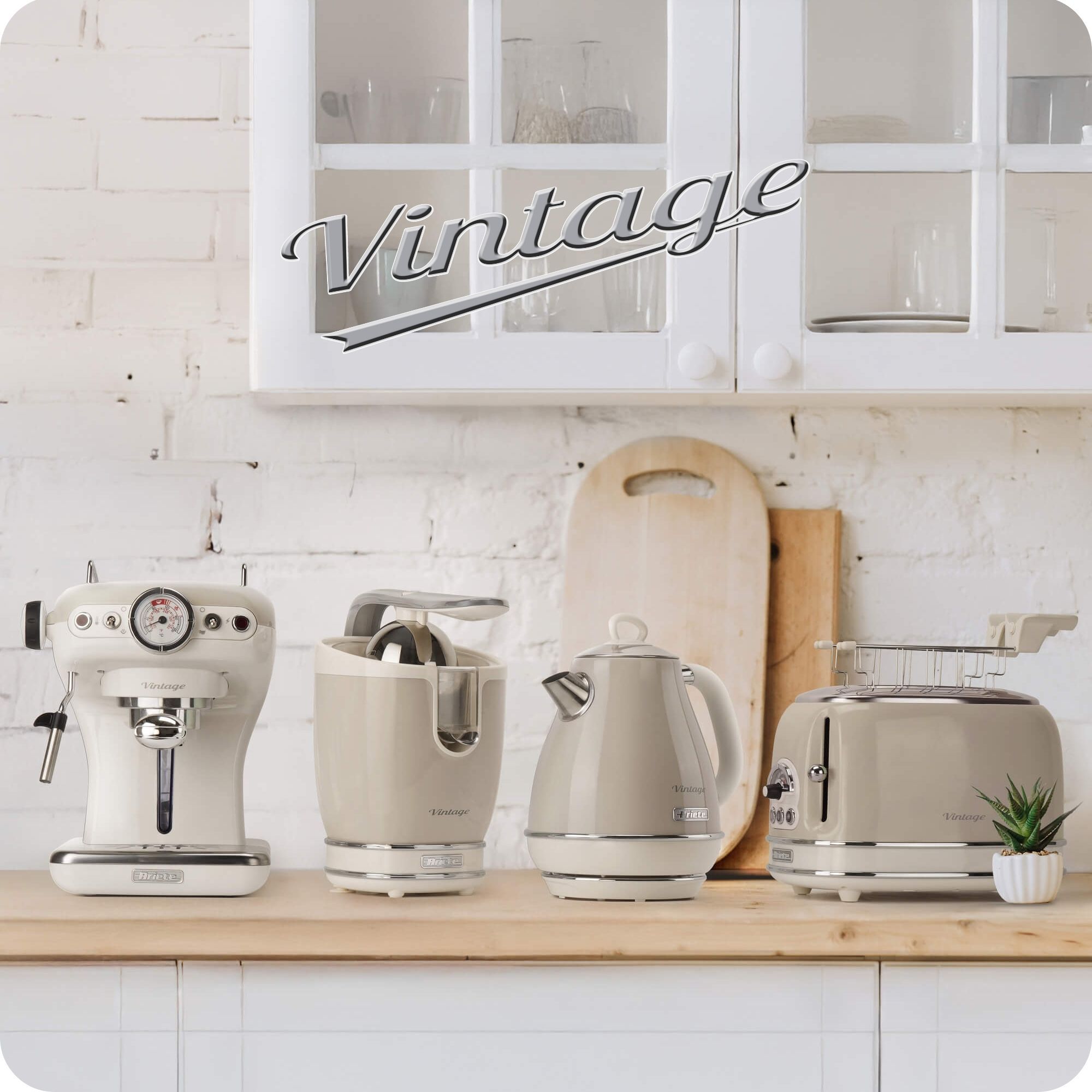 Ariete 2868/03 Vintage Waterkoker - 1L - 1630W - Beige