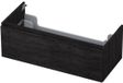 INK - Onderkast 1 Lade Greeploos met Houten Keerlijst - 1000x450x350 Mm - Houtskool Eiken