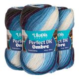 Utopia Crafts DK Ombre Multicolour Dubbel Breigaren 3X 100g (002)