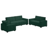vidaXL Loungeset 3-delig avec coussins velours vert foncé