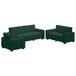 vidaXL Loungeset 3-delig avec coussins velours vert foncé