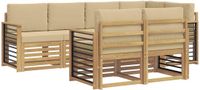 vidaXL - Bank loungeset - 7 zitplekken - Wit en Beige - Polyester