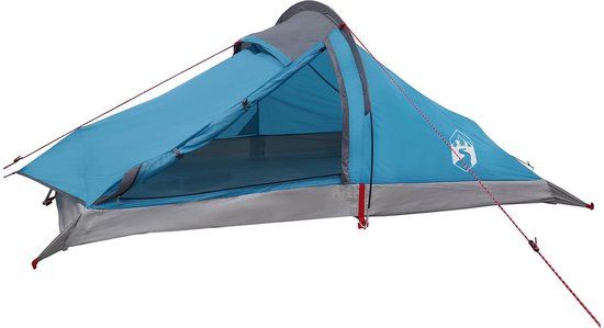 vidaXL Backpacking Tent 2-persoons Blauw Polyester met PU Coating