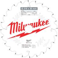 Milwaukee Cirkelzaagblad voor Hout | Ø 216mm Asgat 30mm 24T - 4932471315