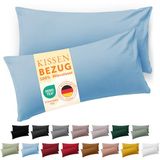 Blumtal Kussensloop Microvezel Kussenhoes 40 x 70 cm - Lichtblauw - Set van 2