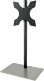 Cavus zwarte vloerstandaard met RVS voet voor TV's tot 50 inch - 150 cm hoog