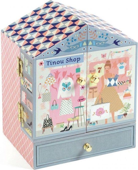 Djeco Muziekdoos/Juwelenkistje Tinou Shop - Multicolor