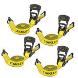 STANLEY S10074 3,8 cm x 16' Ratchet Tie Down Straps - Zware vrachtvervoer (1,5 kg breuksterkte) 4 Pack