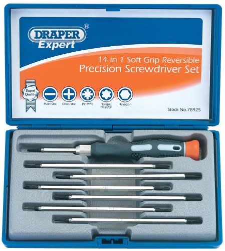 Draper Expert 78925 14-in-1 omkeerbare precisie schroevendraaier set