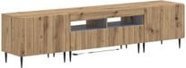 vidaXL Meuble TV 3 pièces LED ZWOLLE Chêne artisanal Bois d'ingénierie
