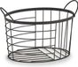 Zeller Industriele draadmand/opbergmand ovaal - zwart - metaal - 35 x 23,5 x 23 cm