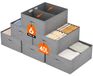 Lot de 6 boîtes de rangement pliables avec séparateurs, dimensions : 50 x 40 x 20 cm