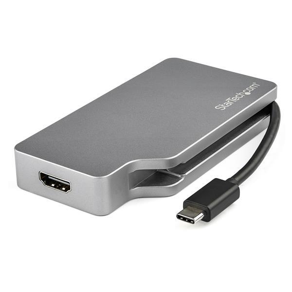 StarTech.com USB-C 4-in-1 multiport video adapter aluminium 4K 60Hz space gray grijs