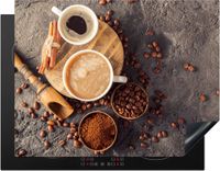 Merkloos KitchenYeah® Inductie beschermer 77x59 cm - Koffie - Beton print - Inductie kookplaat accessoire