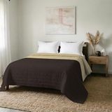 MB HOME ITALY Elegant Zomer Quilt, Bruin/Crème, 260x270 cm