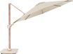 Platinum Sun & Shade Zweefparasol Challenger T² Premium Ø350cm Teak Look Champagne