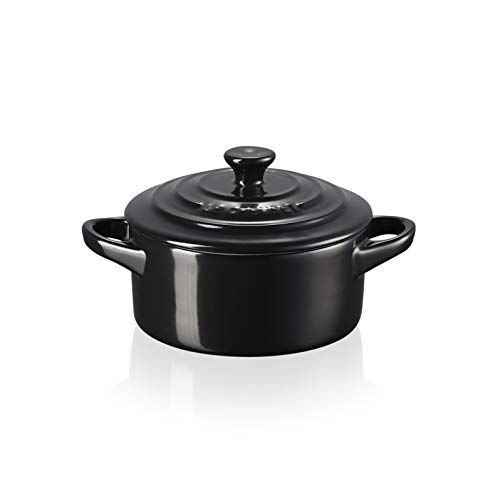 Le Creuset Klein rond potje van aardewerk - 0,25 liter - mat zwart
