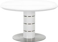 Vente-unique Uittrekbare eettafel - 4 à 6 personen - MDF en roestvrij metaal - Witgelakt - CUSCO