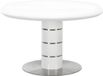 Vente-unique Table de salle à manger extensible - 4 à 6 personnes - MDF et métal inoxydable - Laqué blanc - CUSCO