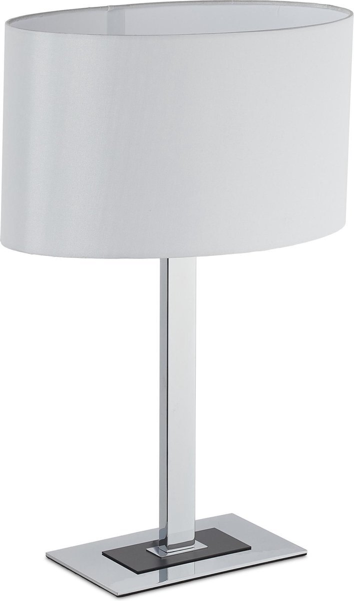 Relaxdays nachtlamp design - tafellamp modern - E14 fitting - schemerlamp slaapkamer zwart