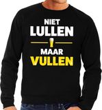 Bellatio Decorations Shoppartners Bv Niet lullen maar Vullen tekst sweater zwart heren M