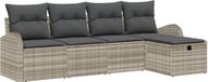 vidaXL Banc de jardin 2 places Polywood Rotin Gris clair