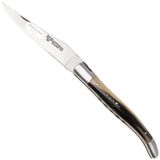 Laguiole en Aubrac Fly N12, L0712IIJ12PCF, Sandvik 12C27, Solid Horn zakmes, 12 cm