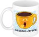 Bellatio Decorations Cadeau/verjaardags mok collega - blauw - gapende Smile / Emoticon - grappig - keramiek - 300 ml