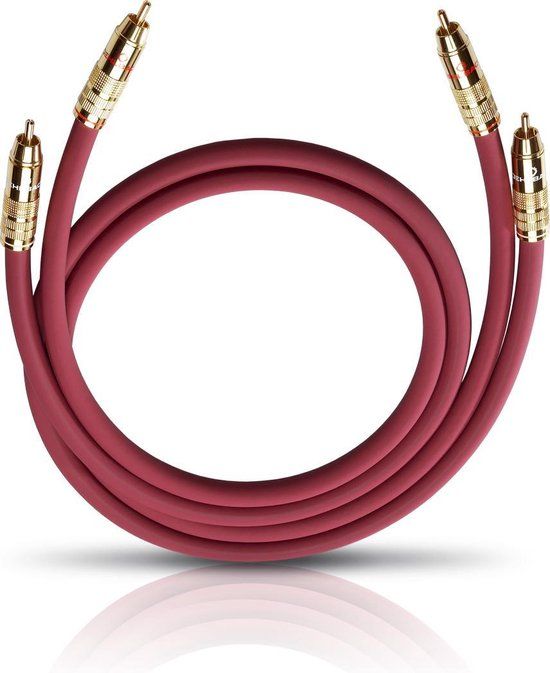 Oehlbach NF-audio-cinchkabel cinchstekker naar cinchstekker 2 x 1 m bordeaux