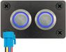 ProRide Interrupteur à bouton-poussoir métallique 220V OFF-(ON) - Panneau encastré double - 19mm - IP67 - Indicateur LED Bleu