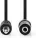Nedis Câble audio stéréo - 3,5 mm mâle vers 3,5 mm femelle - 2 m - Noir