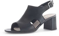 Gabor Sandalen met hak Zwart Nubuck Blokhak Klittenband 39