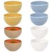 Secret de Gourmet Memphis soepkommen - D14 cm - geel / blauw / beige / wit - 8x stuks - keramiek