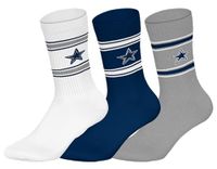 NFL DALLAS COWBOYS Crew Socks - 3-pack - Wit/Blauw/Grijs - Maat 43/46