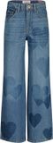 Vingino Cassie Heart Jeans Meisjes - Broek - Blauw - Maat 170