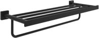 Villeroy & Boch Elements Striking Handdoekenrek vierkant met plank voor wandmontage, lengte 595 mm, mat zwart
