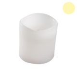 Homéa Led-kaars, pijler, was, wit, D 7,5 x H 10 cm, warm wit