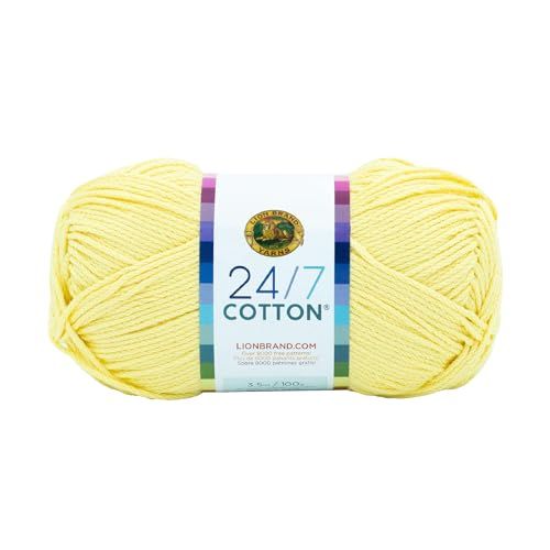 Lion Brand Yarn Company Cotton Yarn, 100% Cotton, Lemon