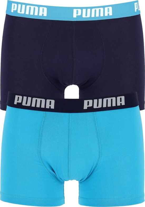 Puma Basic Boxer heren (2-pack) - aqua en blauw - Maat: XXL