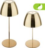 Briloner Serina - Snoerloze LED tafellamp IP44 - 7522017 - Dimbaar - Touch - Spatwaterdicht - Snoerloos - Verwisselbare batterij en lichtbron - Ø13,5 x 36 cm - Goudkleur