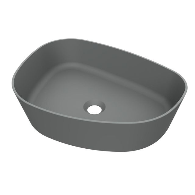 Arcqua Rocker Waskom - Opbouw - Organisch - Links - 50x37cm - Mat Grijs