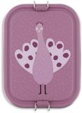 Trixie Brooddoos Groot - Mrs. Peacock - RVS Lunchbox voor Kinderen - 2 vakken - Paars
