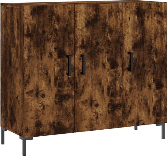vidaXL Dressoir 90x34x80 cm bewerkt hout gerookt eikenkleurig