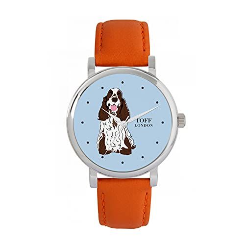 Toff London Bruin Wit Cocker Spaniel Hondenhorloge - 5059656705260